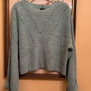 Daytrip Light Teal Crewneck Knit Sweater